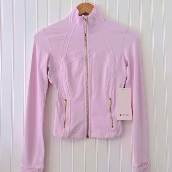 lululemon athletica Jackets & Blazers - Lululemon🍋Define Cropped Jacket*Nulu 🩷Pink Organza/Gold💕